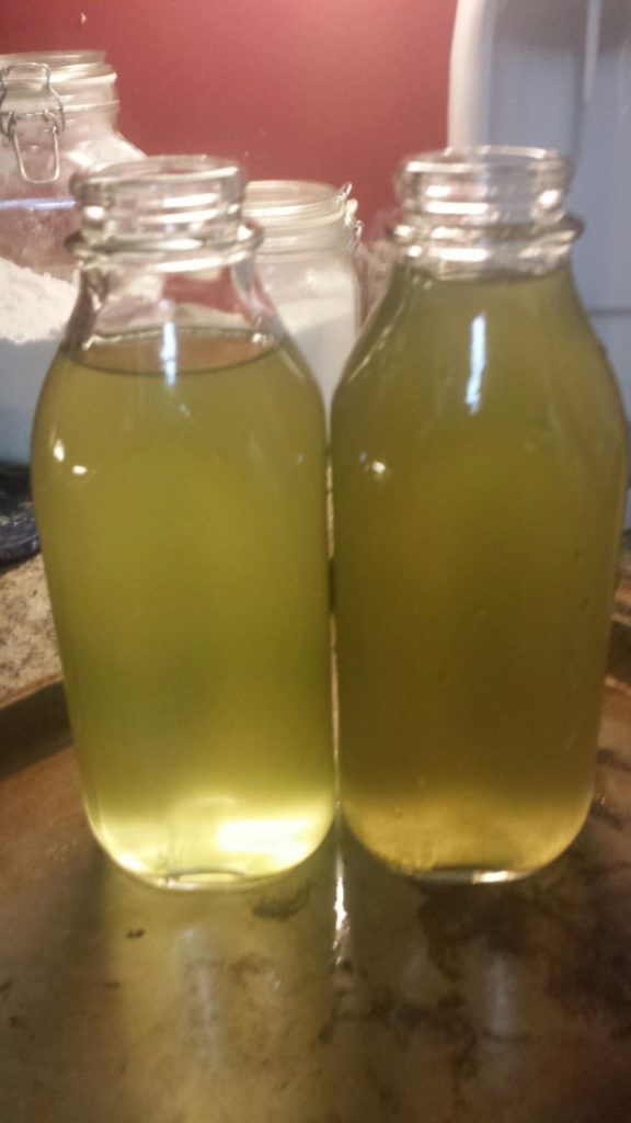 The dirty water on the right is pre-filter, and on the left is the first pass coming out.